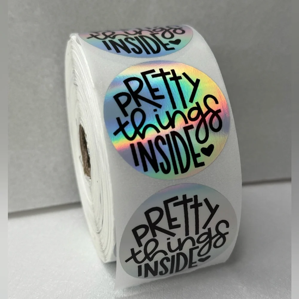 Pretty things inside sticker for small business | thank you sticker 2 inch round